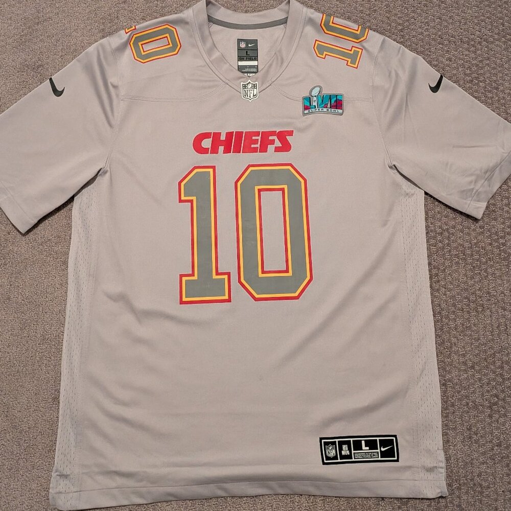 Nike Isiah Pacheco Gray Kansas City Chiefs Super Bowl LVII Patch Atmospher